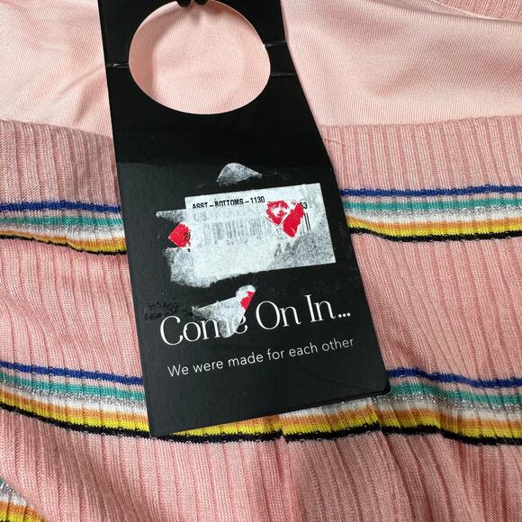 Privacy Please NWT Hopewell Metallic Pink Striped Mini Skirt Size S Rib Knit - Picture 6 of 11